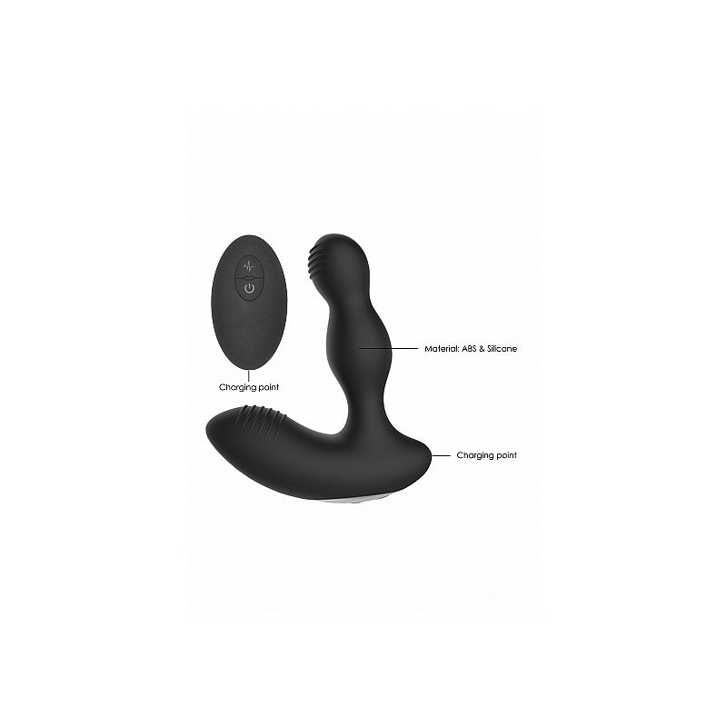 Remote Controlled E-Stim & Vibrating Prostate Massager - Black